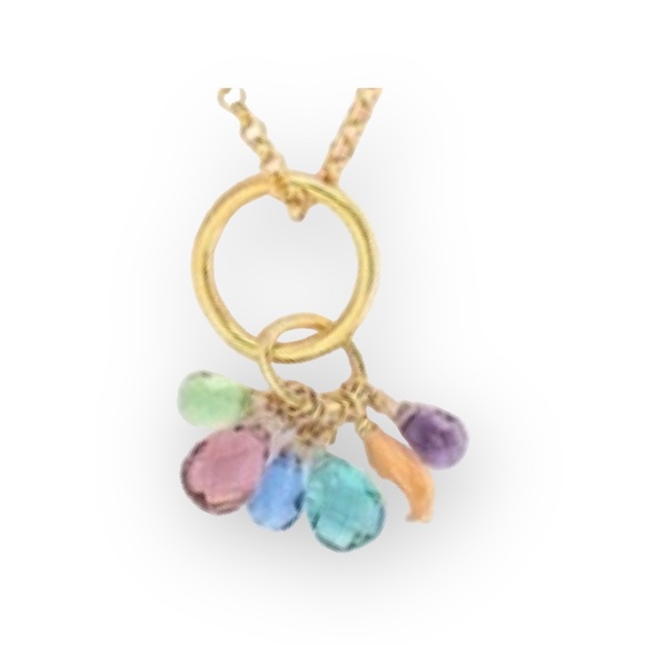 new Rivka Friedman ꕥ Briolette Gemstones Pendant Necklace ꕥ 18K Gold Clad ꕥ Gems - Picture 8 of 16